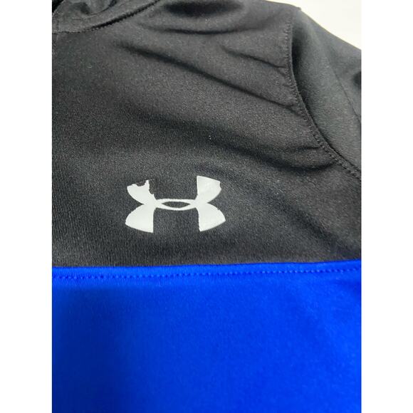 Under Armour Boys Pullover Size 4 Blue Black Quarter Zip Lightweight - Picture 5 of 12